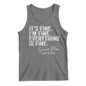 Senior Mom Class of 2027 Tank Top Funny It Is Fine I Am Fine Everything Is Fine TS11 Black Heather Print Your Wear
