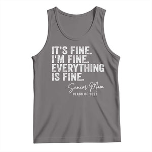 Senior Mom Class of 2027 Tank Top Funny It Is Fine I Am Fine Everything Is Fine TS11 Deep Heather Print Your Wear