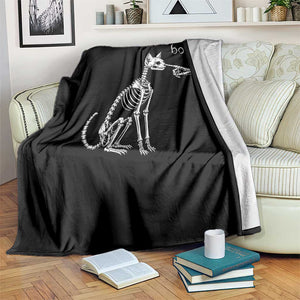 Boop Funny Cat Skeleton Hand Halloween Pet Graphic Throw Blanket