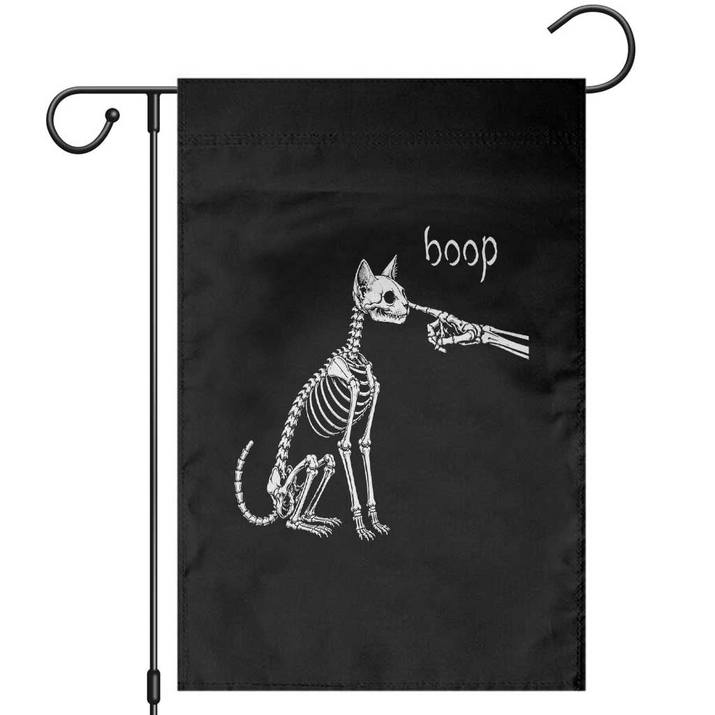 Boop Funny Cat Skeleton Hand Halloween Pet Graphic Garden Flag