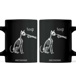 Boop Funny Cat Skeleton Hand Halloween Pet Graphic Coffee Mug