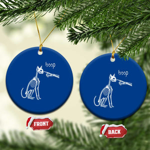 Boop Funny Cat Skeleton Hand Halloween Pet Graphic Ceramic Ornament