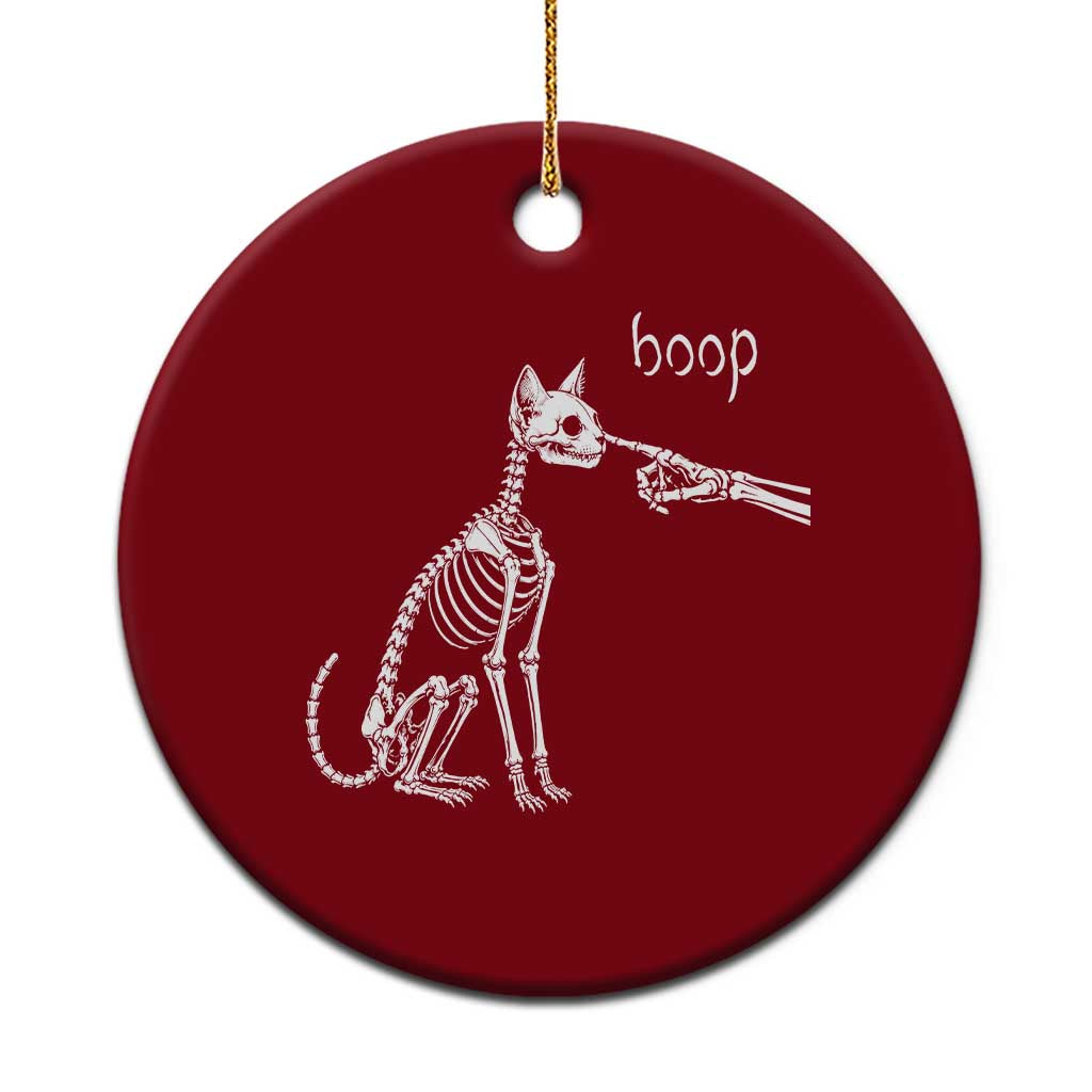 Boop Funny Cat Skeleton Hand Halloween Pet Graphic Ceramic Ornament