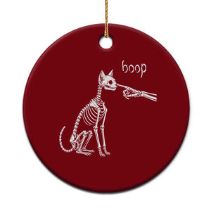 Boop Funny Cat Skeleton Hand Halloween Pet Graphic Ceramic Ornament