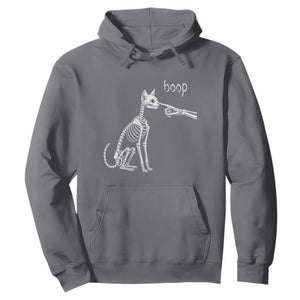 Boop Funny Cat Skeleton Hand Halloween Pet Graphic Hoodie