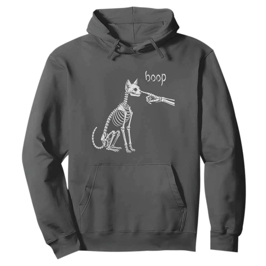 Boop Funny Cat Skeleton Hand Halloween Pet Graphic Hoodie
