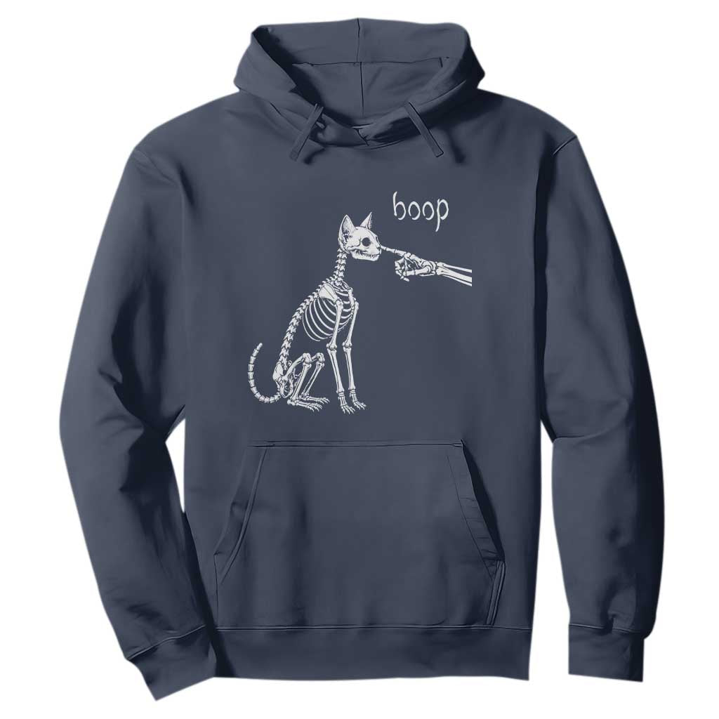 Boop Funny Cat Skeleton Hand Halloween Pet Graphic Hoodie