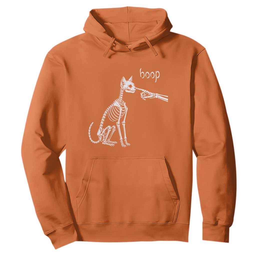 Boop Funny Cat Skeleton Hand Halloween Pet Graphic Hoodie