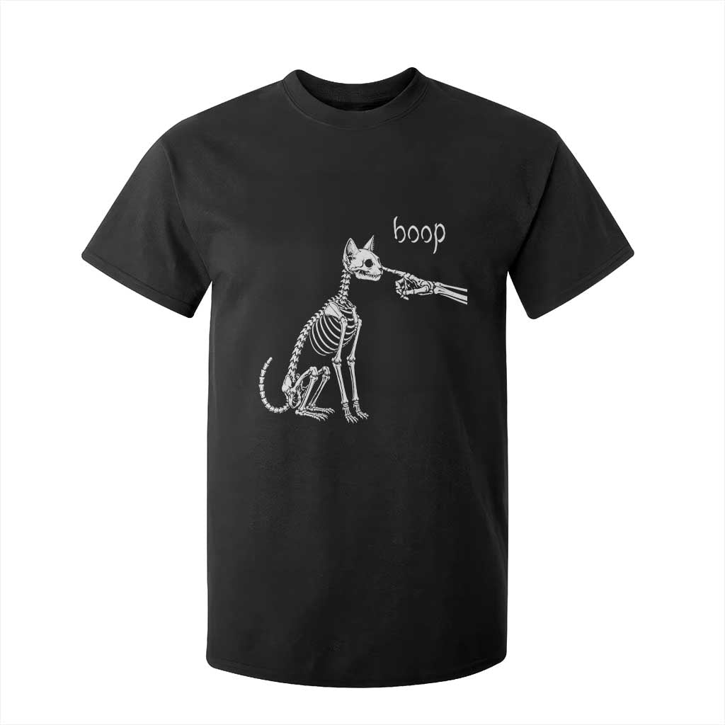 Boop Funny Cat Skeleton Hand Halloween Pet Graphic T Shirt For Kid