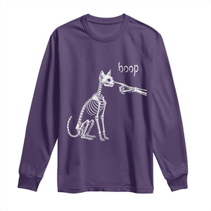 Boop Funny Cat Skeleton Hand Halloween Pet Graphic Long Sleeve Shirt