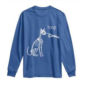 Boop Funny Cat Skeleton Hand Halloween Pet Graphic Long Sleeve Shirt