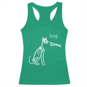 Boop Funny Cat Skeleton Hand Halloween Pet Graphic Racerback Tank Top
