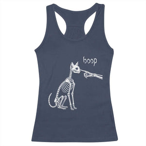 Boop Funny Cat Skeleton Hand Halloween Pet Graphic Racerback Tank Top