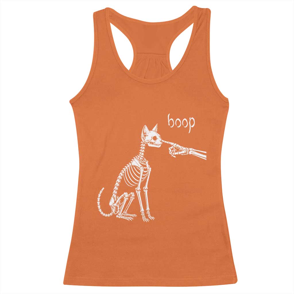 Boop Funny Cat Skeleton Hand Halloween Pet Graphic Racerback Tank Top