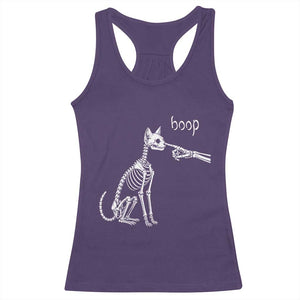 Boop Funny Cat Skeleton Hand Halloween Pet Graphic Racerback Tank Top
