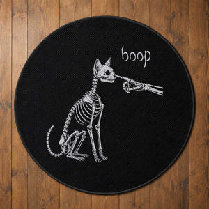 Boop Funny Cat Skeleton Hand Halloween Pet Graphic Round Rug