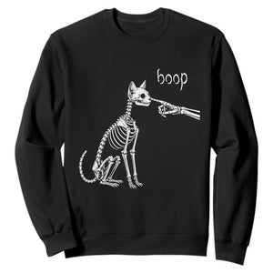 Boop Funny Cat Skeleton Hand Halloween Pet Graphic Sweatshirt