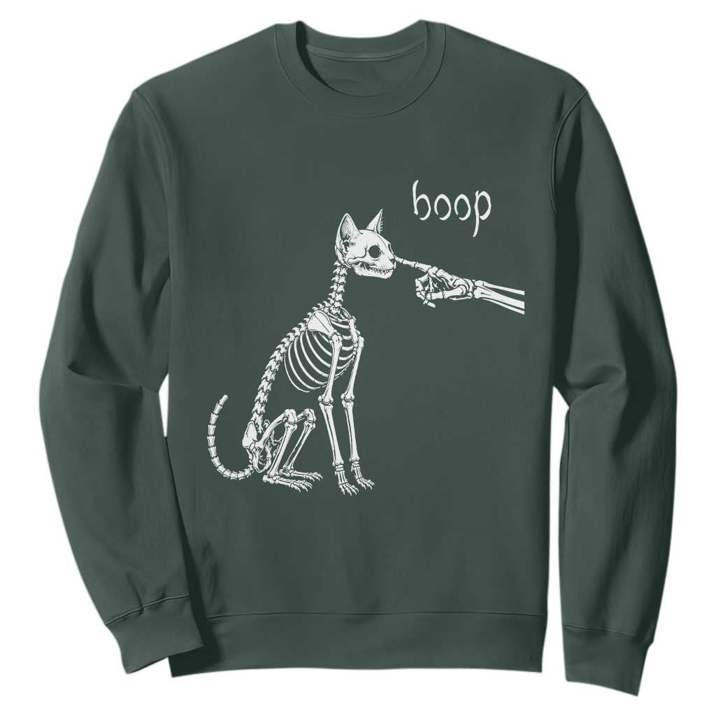 Boop Funny Cat Skeleton Hand Halloween Pet Graphic Sweatshirt