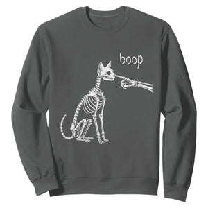 Boop Funny Cat Skeleton Hand Halloween Pet Graphic Sweatshirt