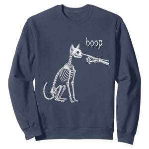 Boop Funny Cat Skeleton Hand Halloween Pet Graphic Sweatshirt