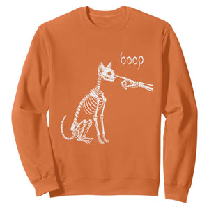 Boop Funny Cat Skeleton Hand Halloween Pet Graphic Sweatshirt