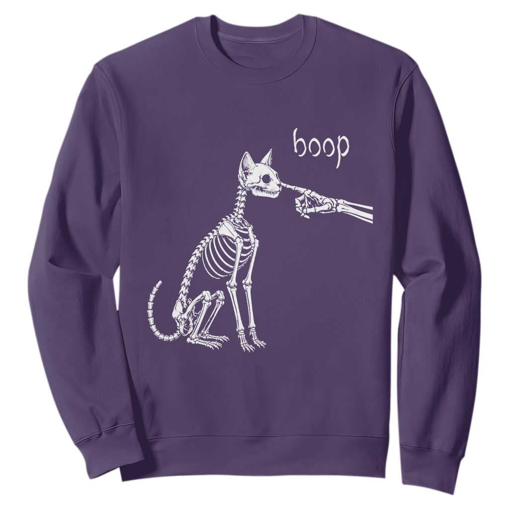 Boop Funny Cat Skeleton Hand Halloween Pet Graphic Sweatshirt