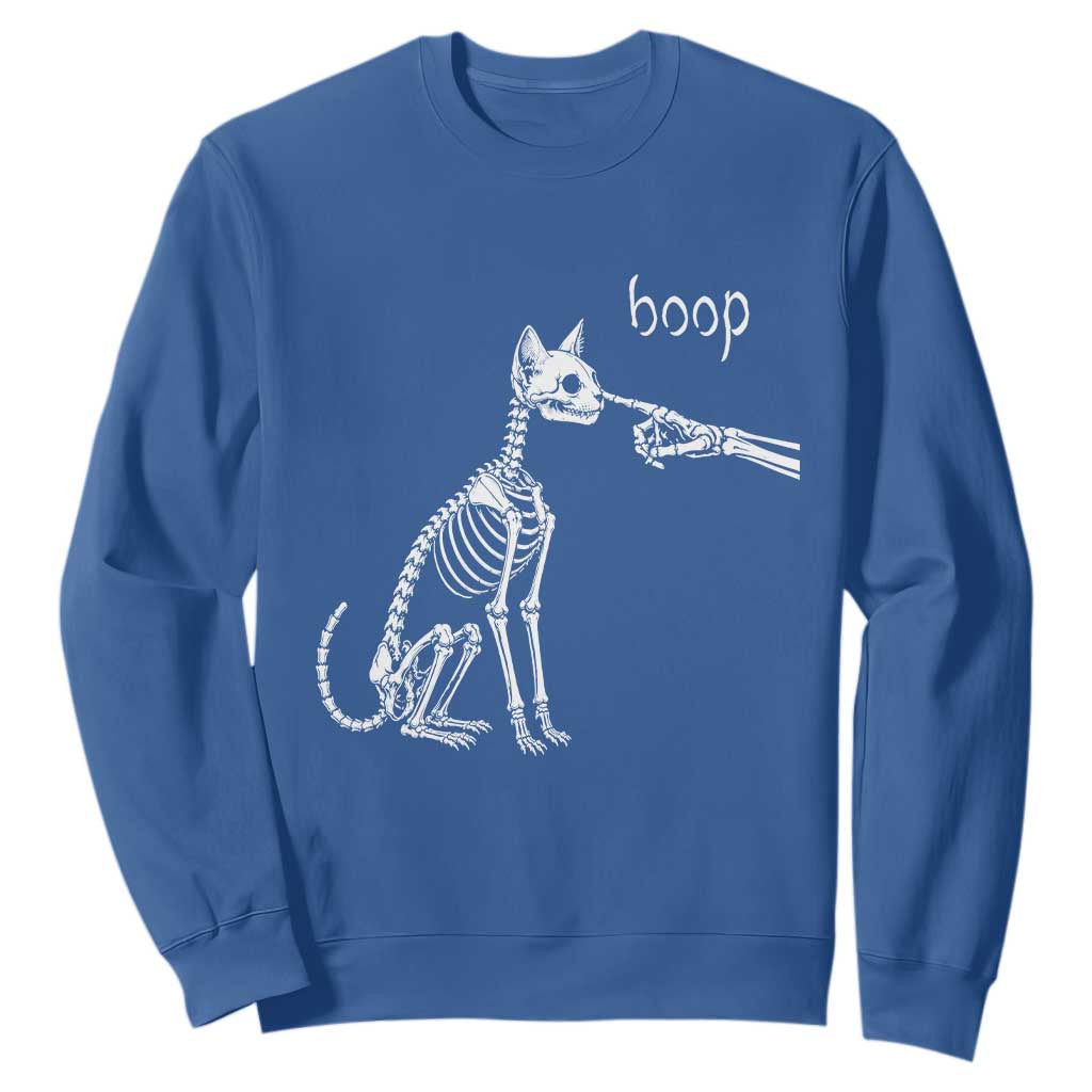 Boop Funny Cat Skeleton Hand Halloween Pet Graphic Sweatshirt