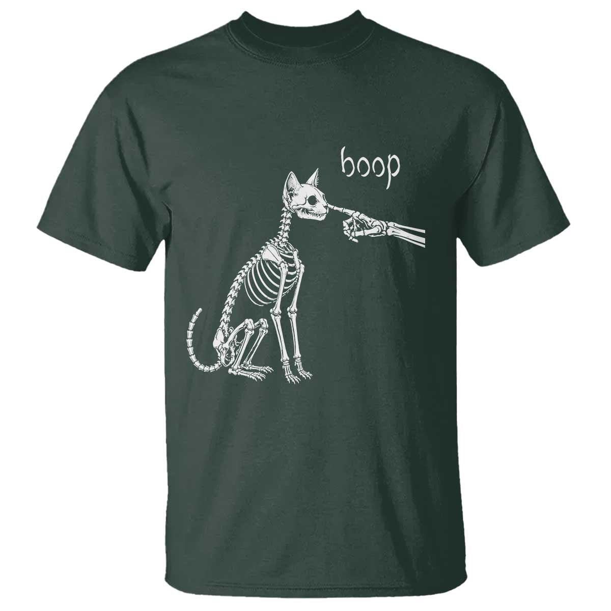 Boop Funny Cat Skeleton Hand Halloween Pet Graphic T Shirt