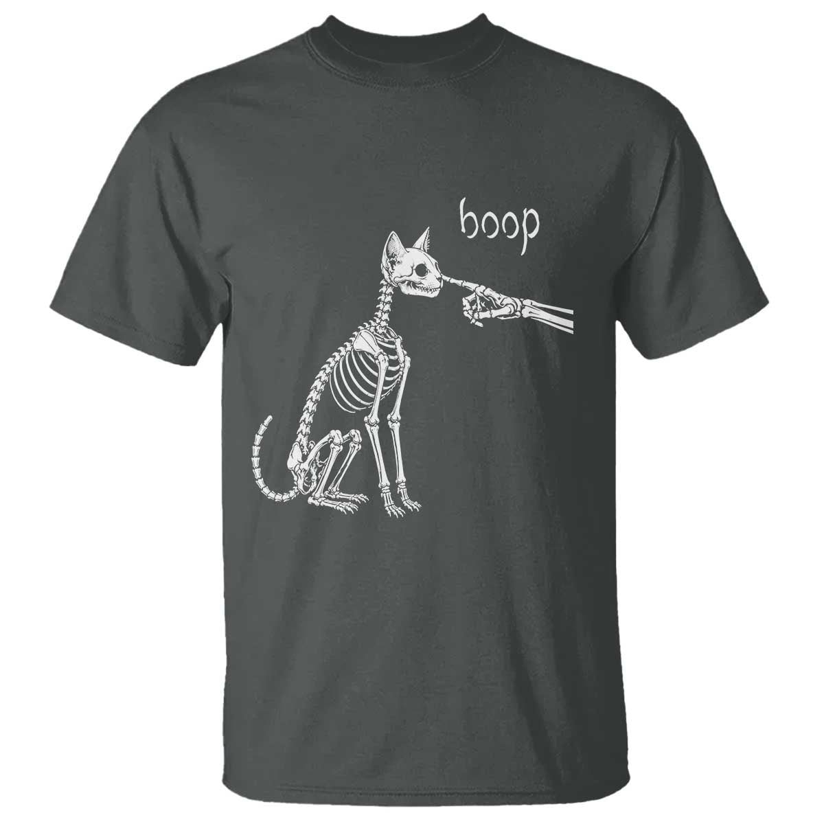 Boop Funny Cat Skeleton Hand Halloween Pet Graphic T Shirt
