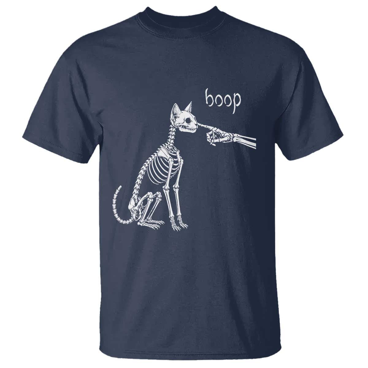 Boop Funny Cat Skeleton Hand Halloween Pet Graphic T Shirt