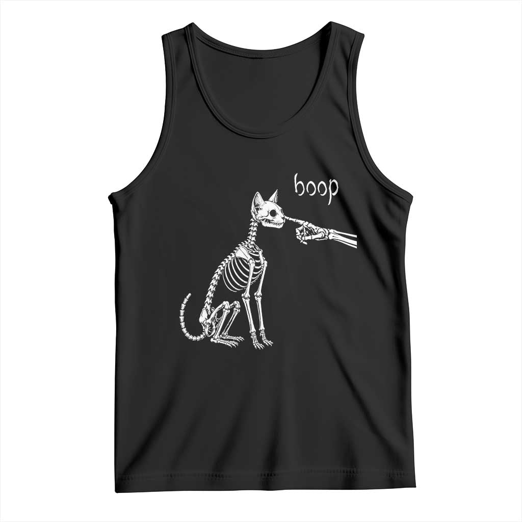 Boop Funny Cat Skeleton Hand Halloween Pet Graphic Tank Top