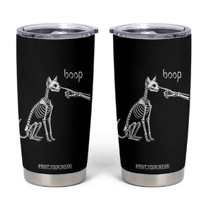 Boop Funny Cat Skeleton Hand Halloween Pet Graphic Tumbler Cup