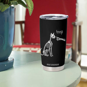Boop Funny Cat Skeleton Hand Halloween Pet Graphic Tumbler Cup