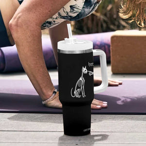 Boop Funny Cat Skeleton Hand Halloween Pet Graphic Tumbler With Handle