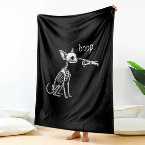 Boop Funny Chihuahua Dog Skeleton Hand Halloween Pet Graphic Throw Blanket