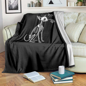 Boop Funny Chihuahua Dog Skeleton Hand Halloween Pet Graphic Throw Blanket