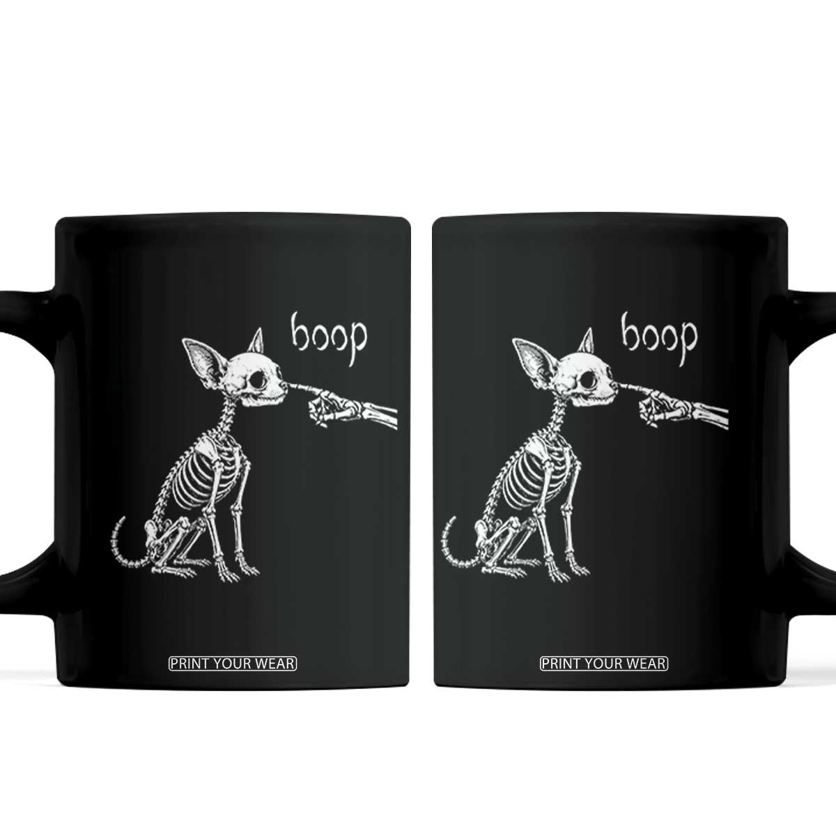 Boop Funny Chihuahua Dog Skeleton Hand Halloween Pet Graphic Coffee Mug