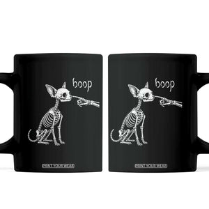 Boop Funny Chihuahua Dog Skeleton Hand Halloween Pet Graphic Coffee Mug