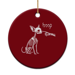 Boop Funny Chihuahua Dog Skeleton Hand Halloween Pet Graphic Ceramic Ornament