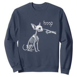 Boop Funny Chihuahua Dog Skeleton Hand Halloween Pet Graphic Sweatshirt