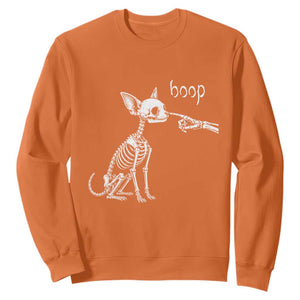 Boop Funny Chihuahua Dog Skeleton Hand Halloween Pet Graphic Sweatshirt
