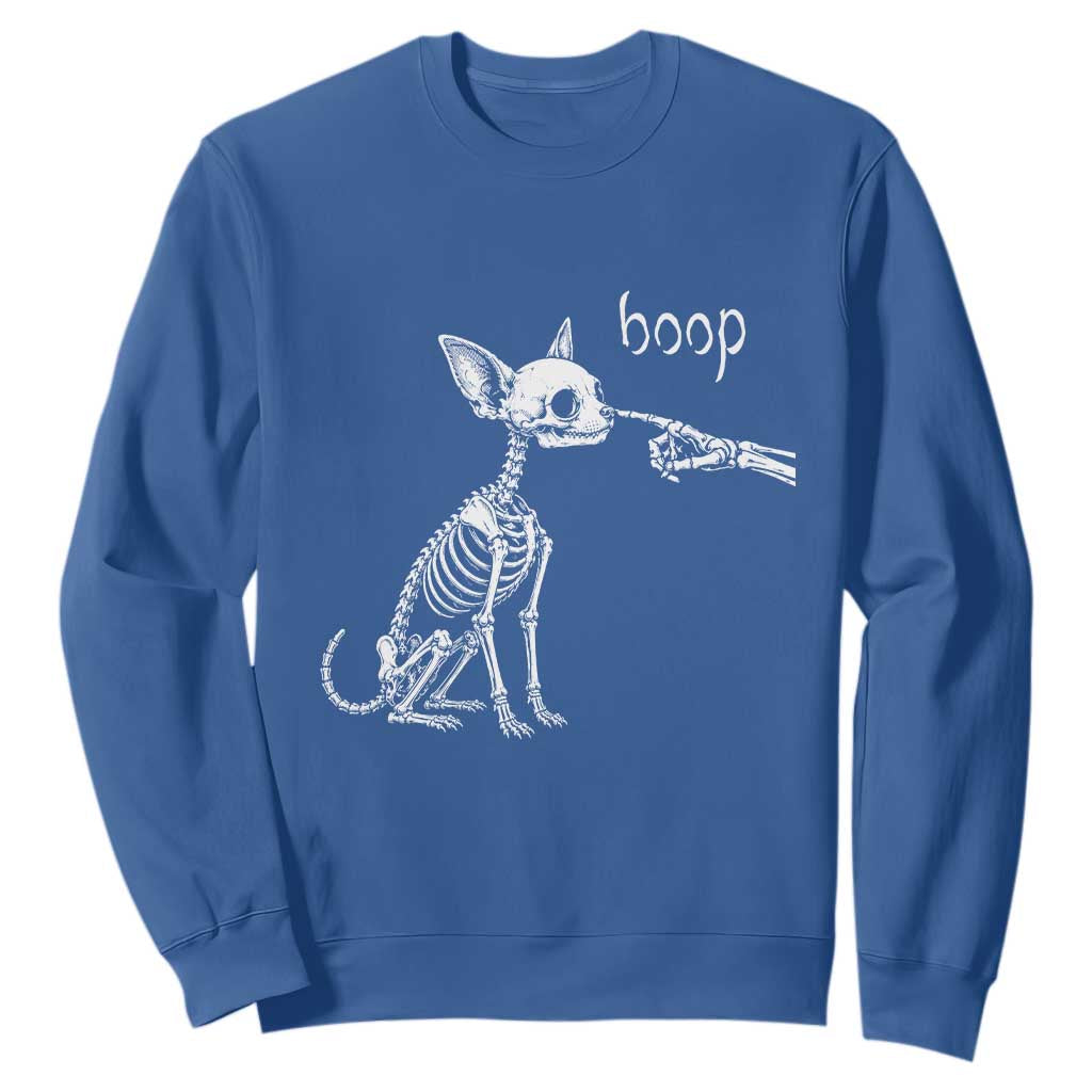 Boop Funny Chihuahua Dog Skeleton Hand Halloween Pet Graphic Sweatshirt