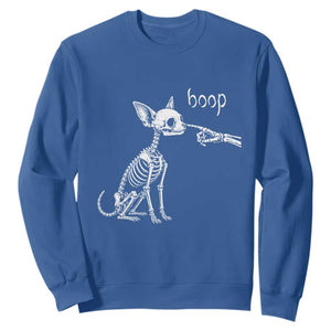 Boop Funny Chihuahua Dog Skeleton Hand Halloween Pet Graphic Sweatshirt
