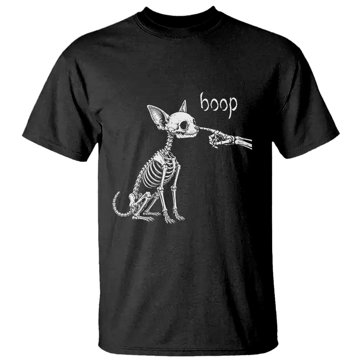 Boop Funny Chihuahua Dog Skeleton Hand Halloween Pet Graphic T Shirt