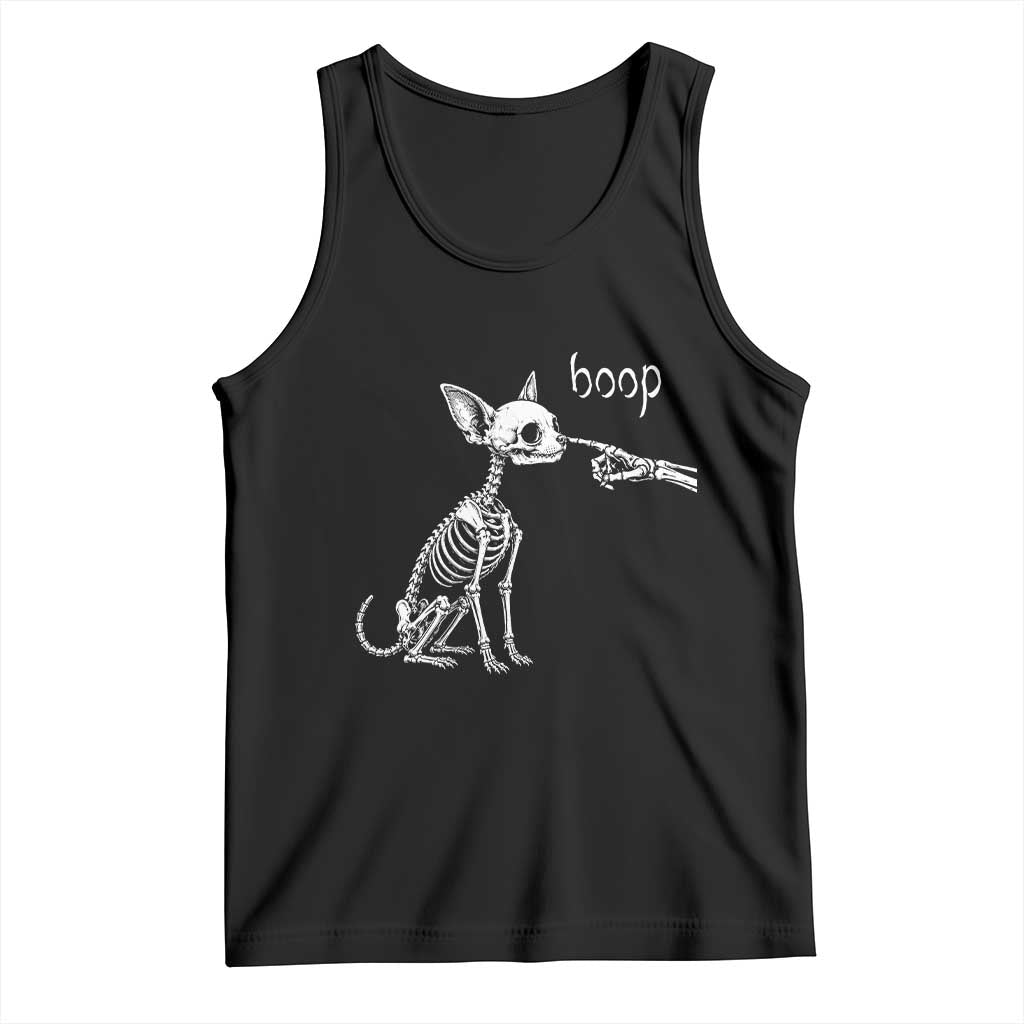 Boop Funny Chihuahua Dog Skeleton Hand Halloween Pet Graphic Tank Top