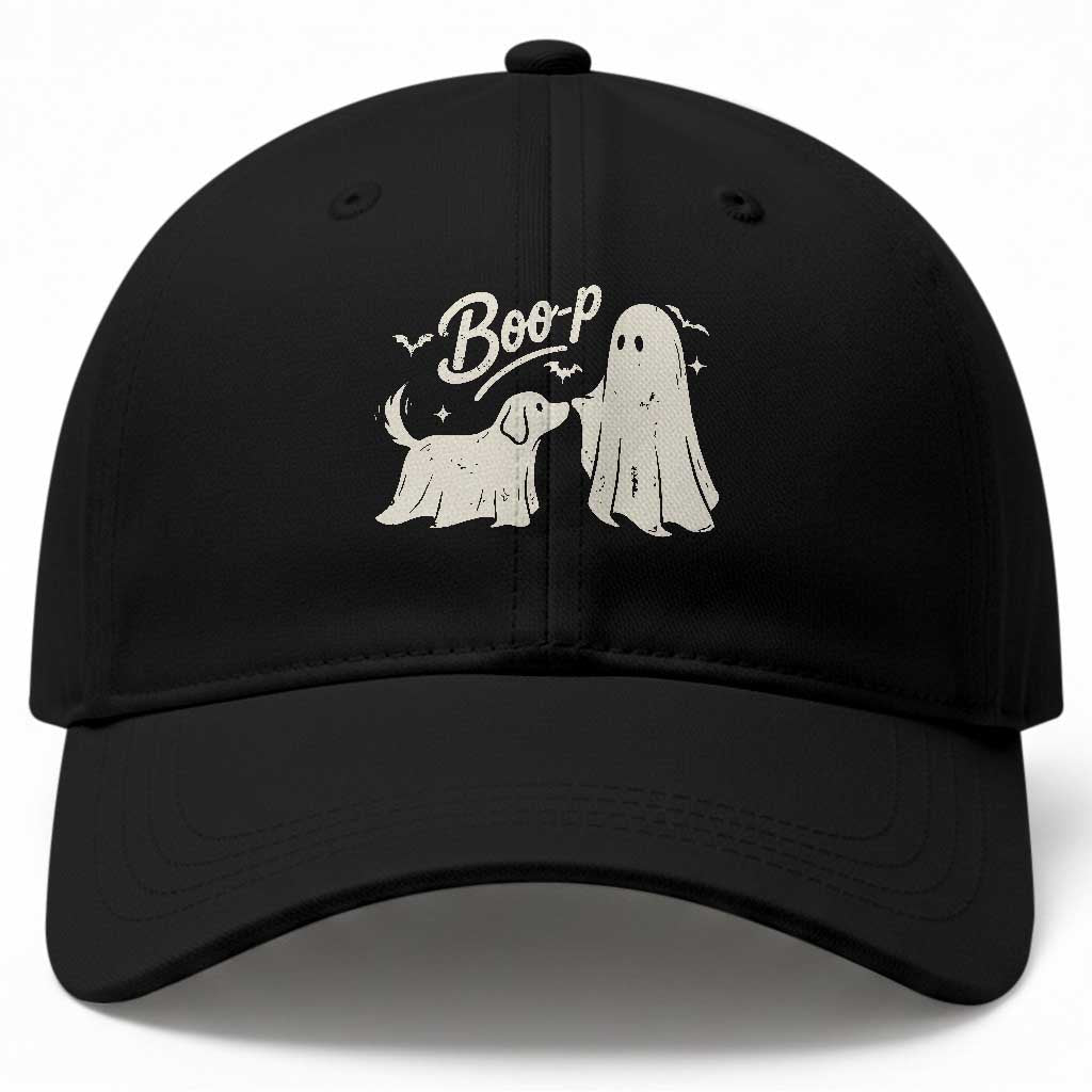 Funny Boo Boop Dog Ghost Halloween Baseball Cap Dog Lovers Gifts