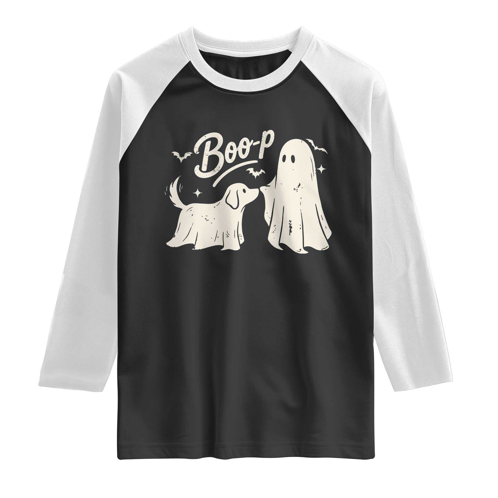 Funny Boo Boop Dog Ghost Halloween Raglan Shirt Dog Lovers Gifts