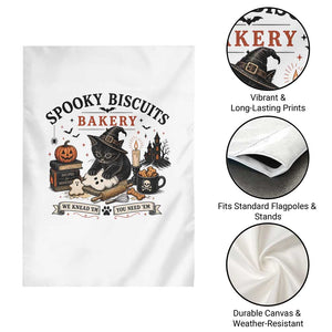 Funny Spooky Biscuits Bakery Cat Halloween Garden Flag We Knead Em You Need Em Pastry Kitten Lover