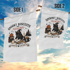 Funny Spooky Biscuits Bakery Cat Halloween Garden Flag We Knead Em You Need Em Pastry Kitten Lover