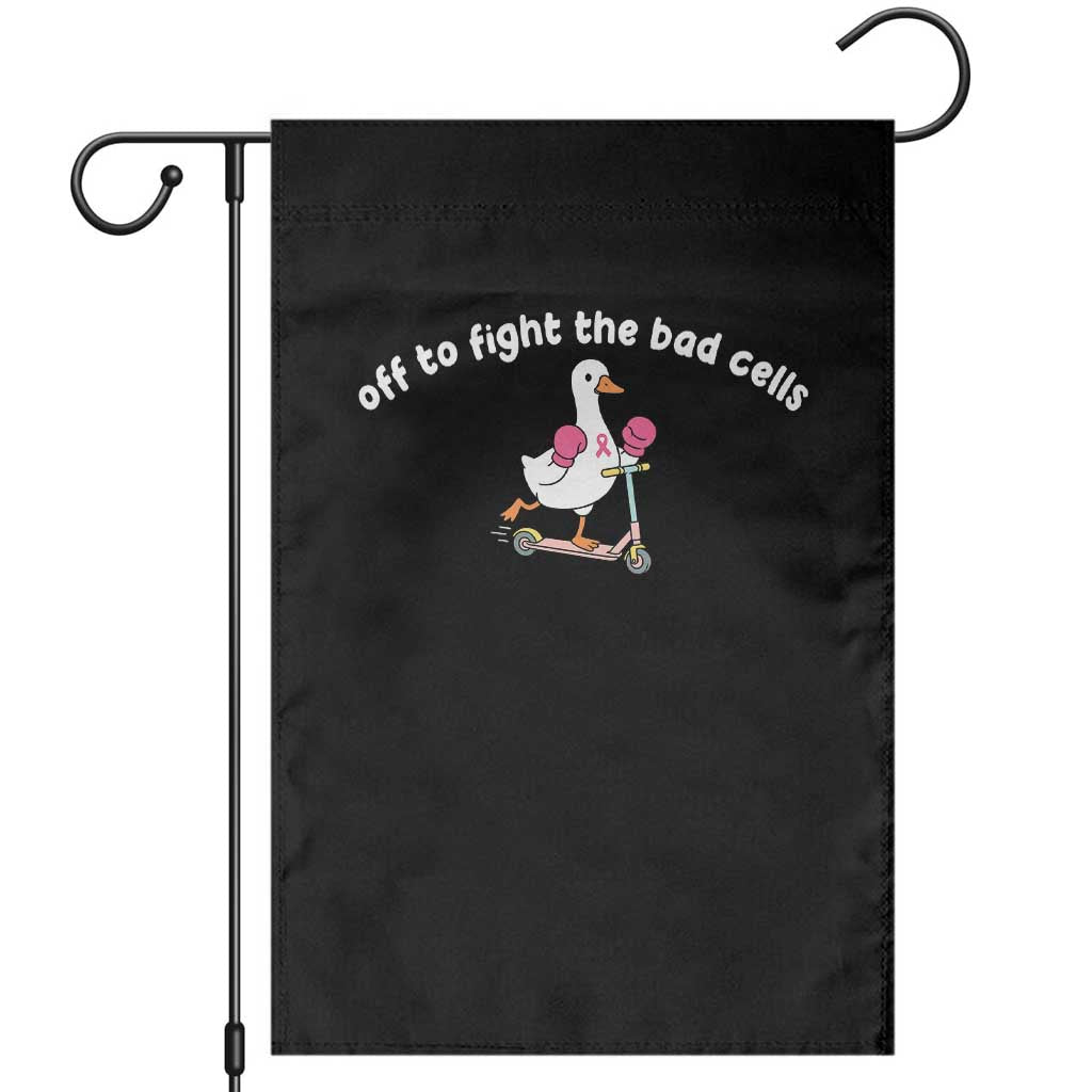 Funny Goose Breast Cancer Awareness Garden Flag Off To Fight The Bad Cells